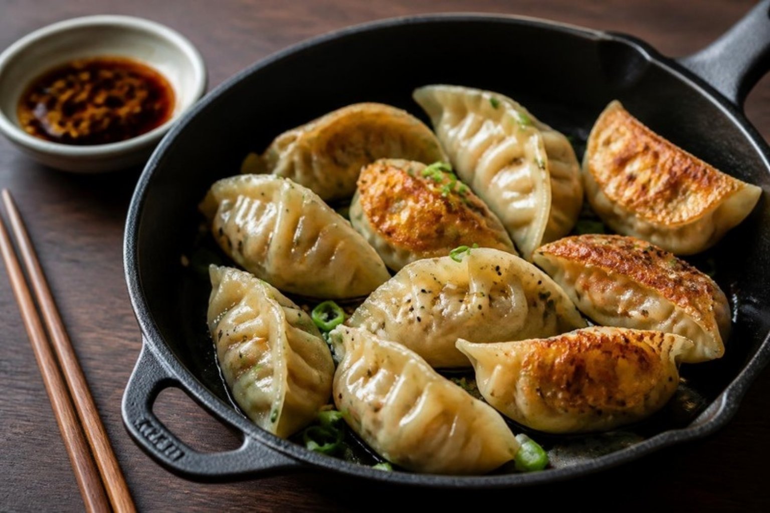 Gyozas veganas de verduras y tofu (crujientes por debajo)