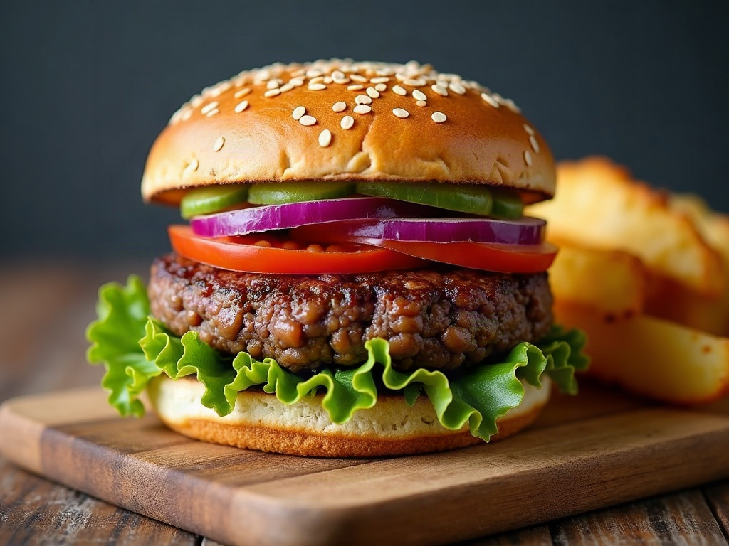 Hamburguesa vegana casera de alubias negras y avena