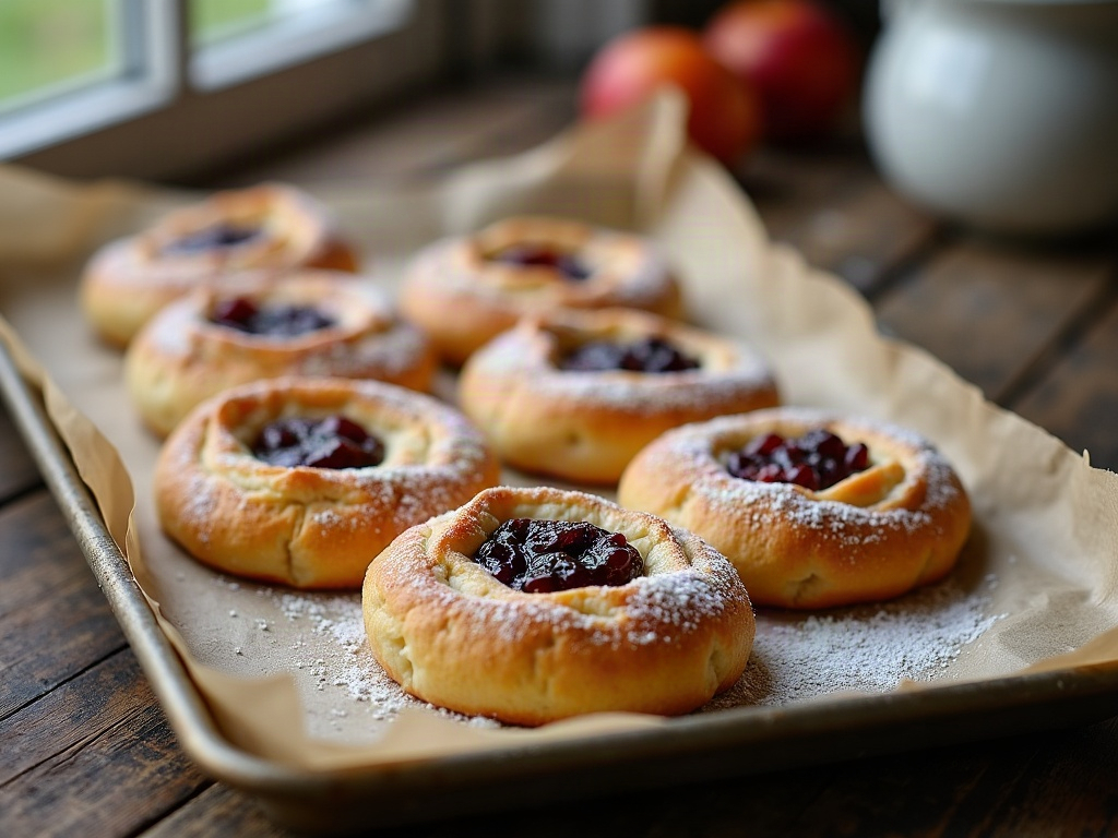 Kolache veganos: bollos checos rellenos de mermelada