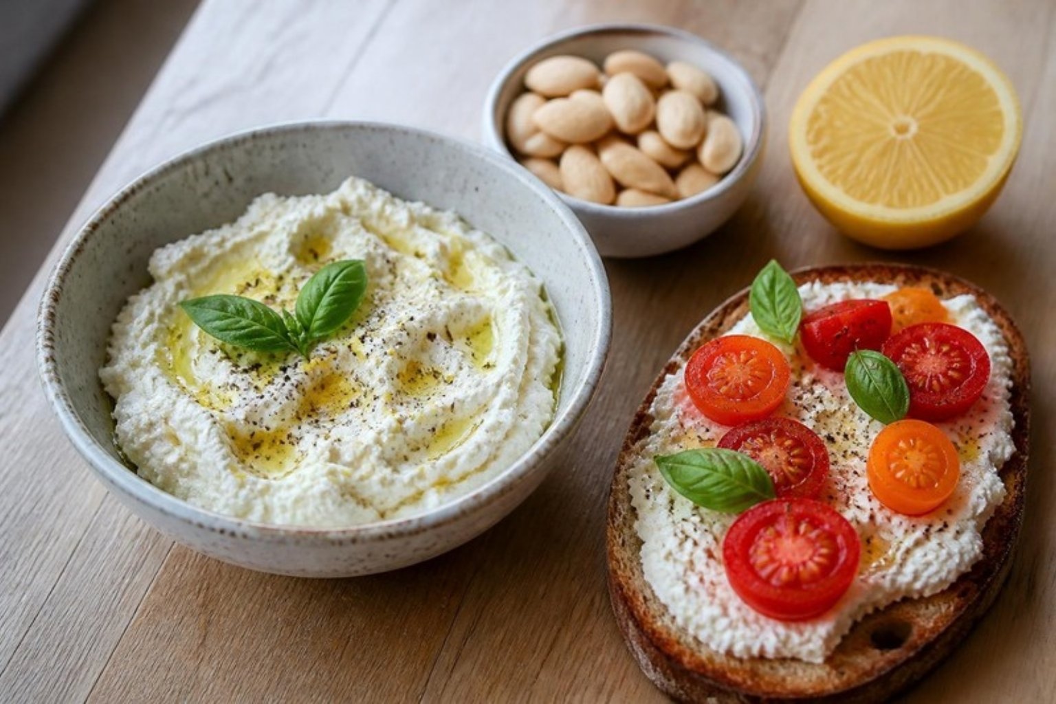 Ricotta vegana de almendras: 6 ingredientes y sin tofu